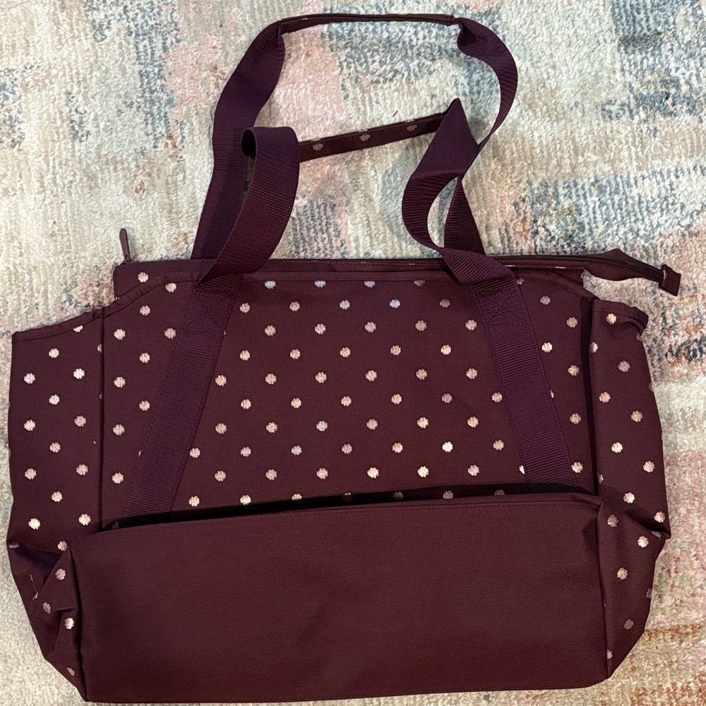Thirty-One Twinkling Plum Polka Dot Tote